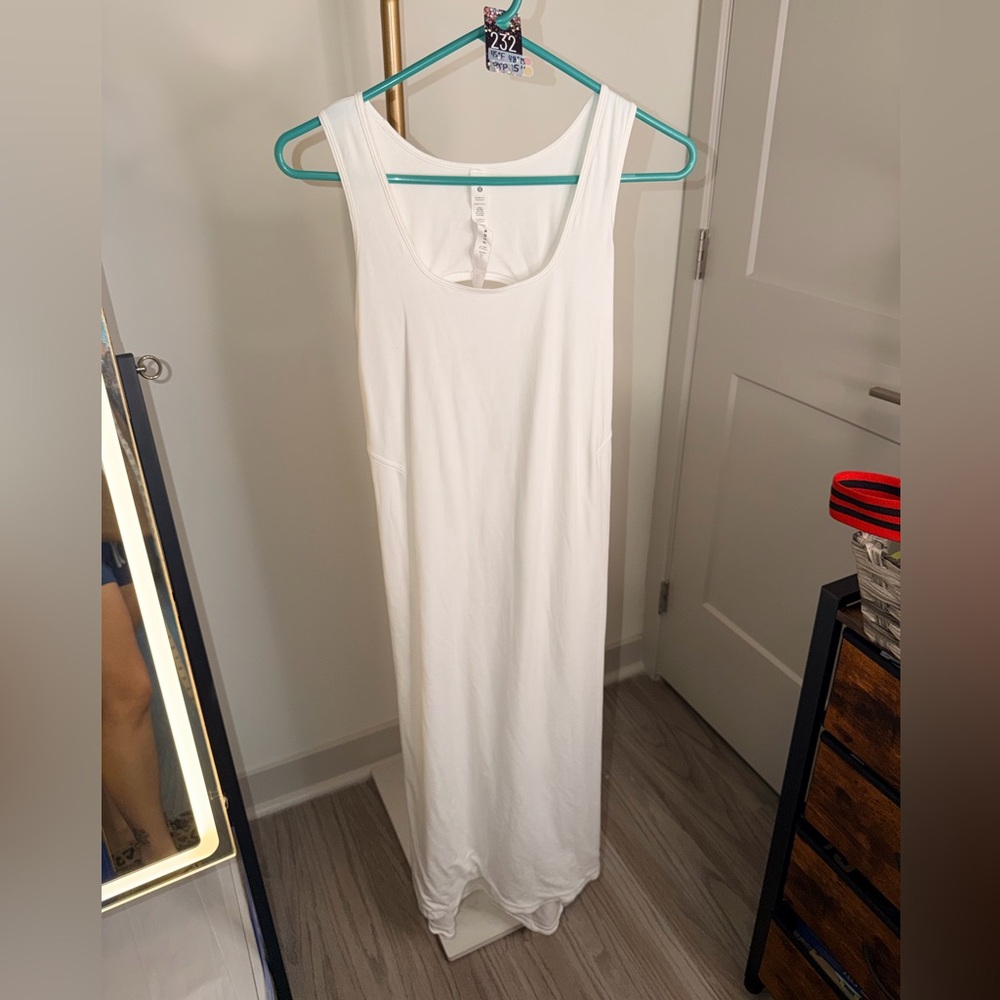 232. Lululemon Pima Cotton Open-Back Midi Dress White